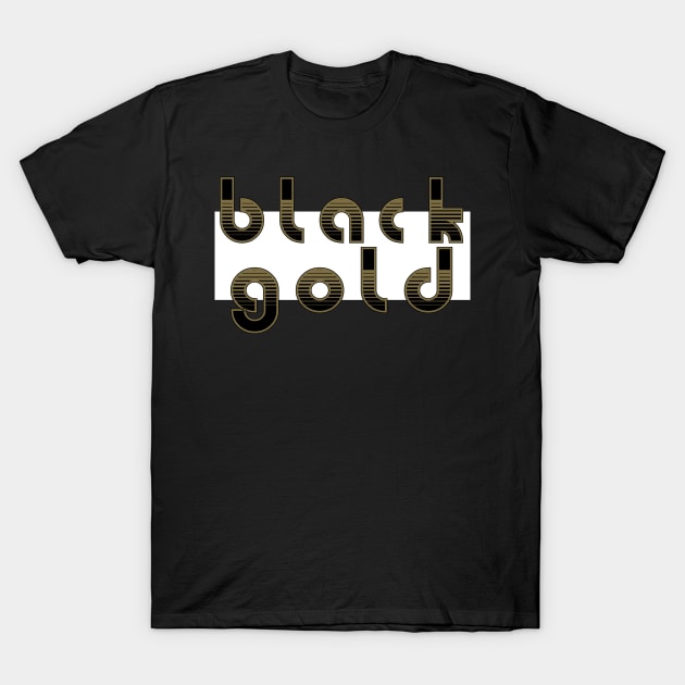 Black Gold White T-Shirt by Gsweathers